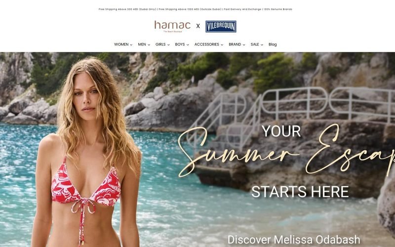 Hamac Dubai — Shopify fashion store built by freelance developer Vinith Kumar in Dubai, UAE